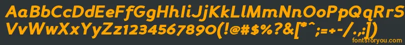 フォントPersabki – 黒い背景にオレンジの文字