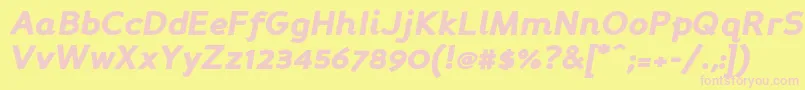 Persabki Font – Pink Fonts on Yellow Background