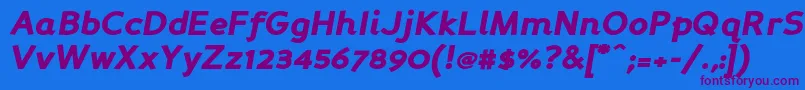 Persabki Font – Purple Fonts on Blue Background