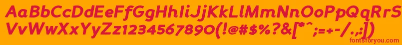 フォントPersabki – オレンジの背景に赤い文字