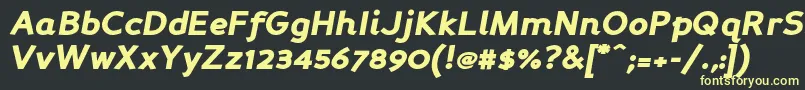 フォントPersabki – 黒い背景に黄色の文字