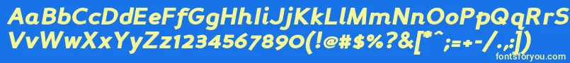 Persabki Font – Yellow Fonts on Blue Background