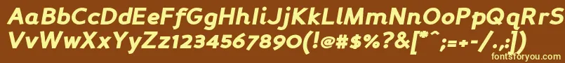 Persabki Font – Yellow Fonts on Brown Background