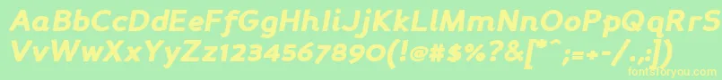 Persabki Font – Yellow Fonts on Green Background