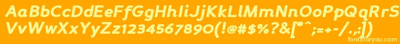 フォントPersabki – オレンジの背景に黄色の文字