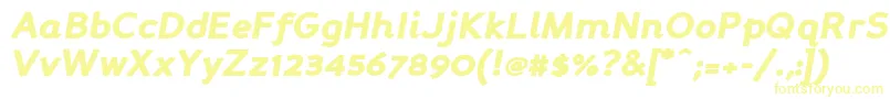 フォントPersabki – 白い背景に黄色の文字