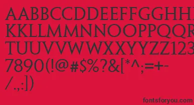 PenumbraSerifWeb font – Black Fonts On Red Background