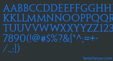 PenumbraSerifWeb font – Blue Fonts On Black Background