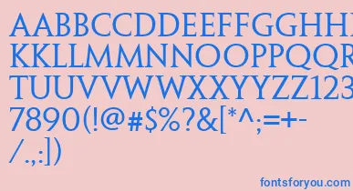 PenumbraSerifWeb font – Blue Fonts On Pink Background