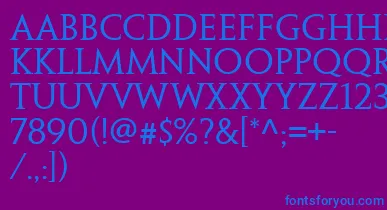 PenumbraSerifWeb font – Blue Fonts On Purple Background