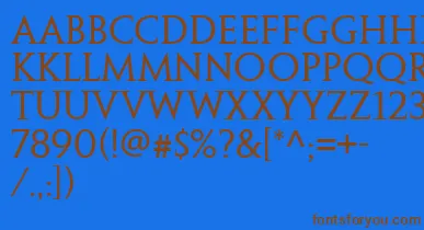 PenumbraSerifWeb font – Brown Fonts On Blue Background