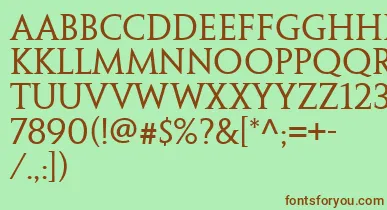 PenumbraSerifWeb font – Brown Fonts On Green Background
