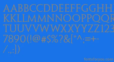 PenumbraSerifWeb font – Gray Fonts On Blue Background