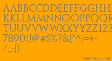 PenumbraSerifWeb font – Gray Fonts On Orange Background