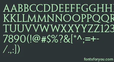 PenumbraSerifWeb font – Green Fonts On Black Background