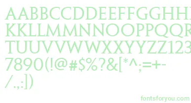 PenumbraSerifWeb font – Green Fonts On White Background