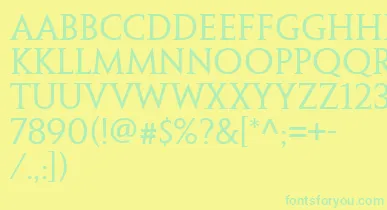 PenumbraSerifWeb font – Green Fonts On Yellow Background