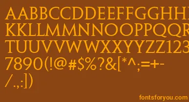 PenumbraSerifWeb font – Orange Fonts On Brown Background