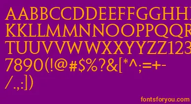 PenumbraSerifWeb font – Orange Fonts On Purple Background