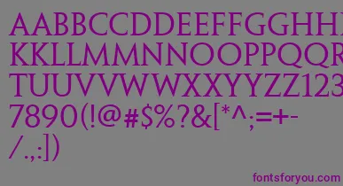 PenumbraSerifWeb font – Purple Fonts On Gray Background
