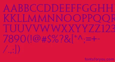 PenumbraSerifWeb font – Purple Fonts On Red Background