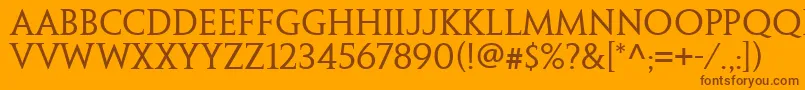 PenumbraSerifWeb Font – Brown Fonts on Orange Background