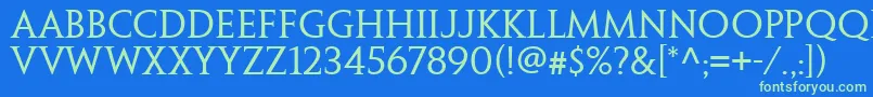 PenumbraSerifWeb Font – Green Fonts on Blue Background