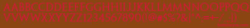 PenumbraSerifWeb Font – Red Fonts on Brown Background