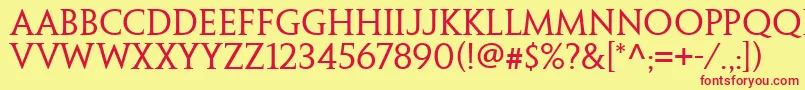 PenumbraSerifWeb Font – Red Fonts on Yellow Background