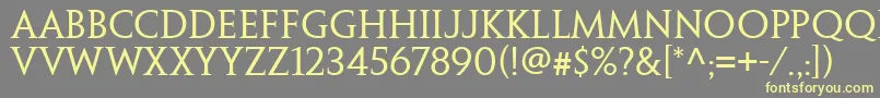 PenumbraSerifWeb Font – Yellow Fonts on Gray Background