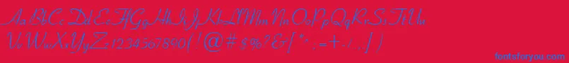 Cyrn Font – Blue Fonts on Red Background