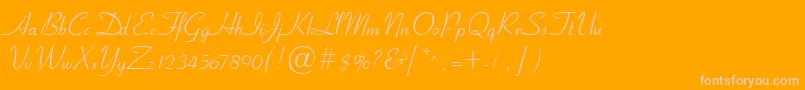 Cyrn-Schriftart – Rosa Schriften auf orangefarbenem Hintergrund