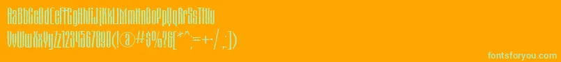Matterhornctt-Schriftart – Grüne Schriften auf orangefarbenem Hintergrund