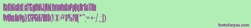 Matterhornctt-Schriftart – Violette Schriften auf grünem Hintergrund