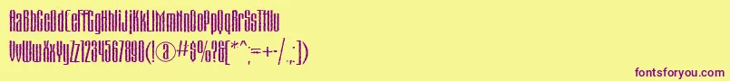 Fonte Matterhornctt – fontes roxas em um fundo amarelo