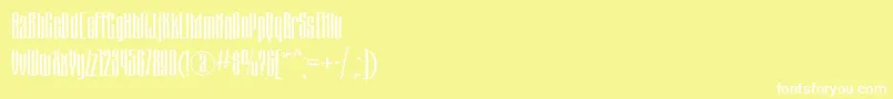 Fonte Matterhornctt – fontes brancas em um fundo amarelo