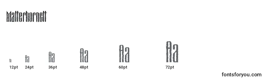 Размеры шрифта Matterhornctt