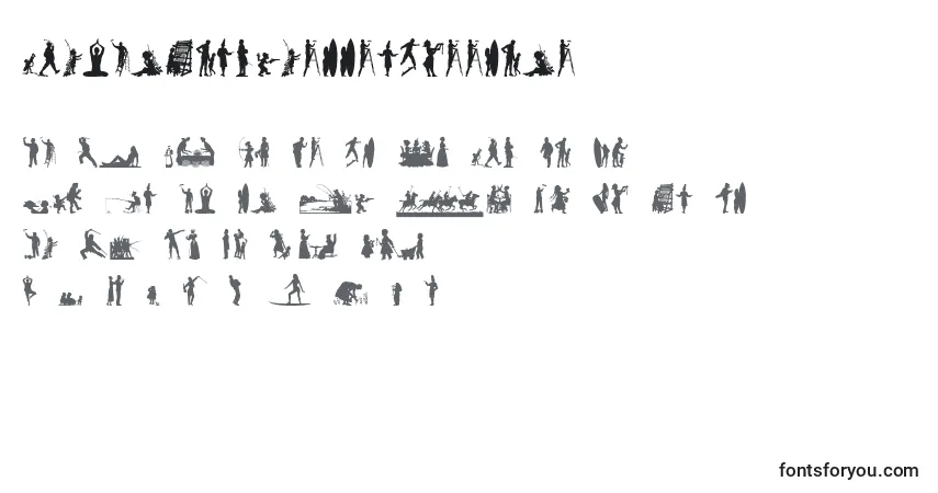 Schriftart HumanSilhouettesFreeNine – Alphabet, Zahlen, spezielle Symbole