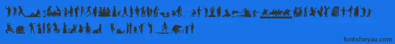 fuente HumanSilhouettesFreeNine – Fuentes Negras Sobre Fondo Azul