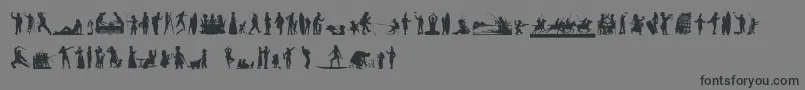 フォントHumanSilhouettesFreeNine – 黒い文字の灰色の背景