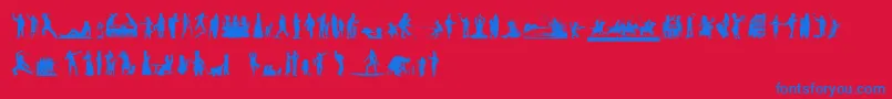 HumanSilhouettesFreeNine Font – Blue Fonts on Red Background