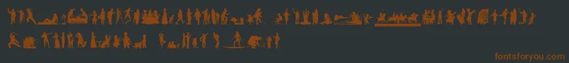 HumanSilhouettesFreeNine Font – Brown Fonts on Black Background