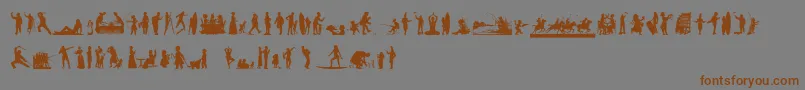 HumanSilhouettesFreeNine Font – Brown Fonts on Gray Background