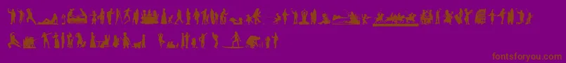 HumanSilhouettesFreeNine-fontti – ruskeat fontit violetilla taustalla