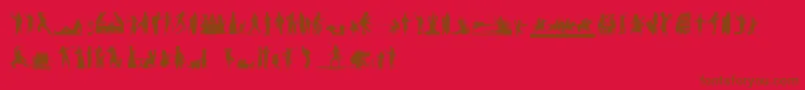 HumanSilhouettesFreeNine-Schriftart – Braune Schriften auf rotem Hintergrund