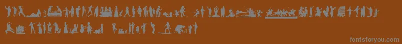 HumanSilhouettesFreeNine Font – Gray Fonts on Brown Background