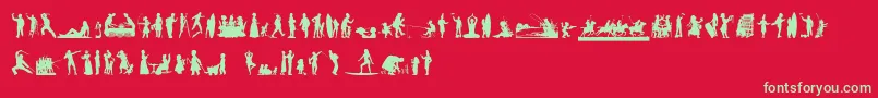 More about HumanSilhouettesFreeNine Font HumanSilhouettesFreeNine Font – Green Fonts on Red Background