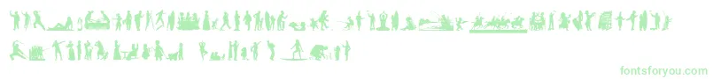 HumanSilhouettesFreeNine Font – Green Fonts on White Background