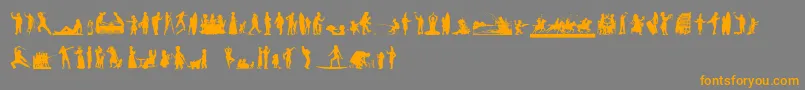 Fonte HumanSilhouettesFreeNine – fontes laranjas em um fundo cinza
