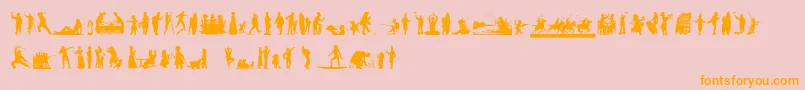 fuente HumanSilhouettesFreeNine – Fuentes Naranjas Sobre Fondo Rosa